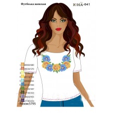 Жіноча футболка для вишивки бісером або нитками "Квіти".